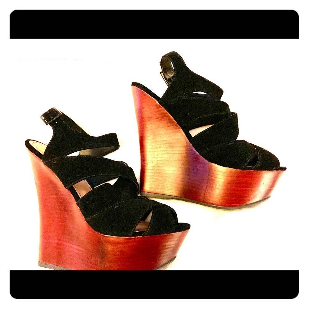 Black Strappy wedges